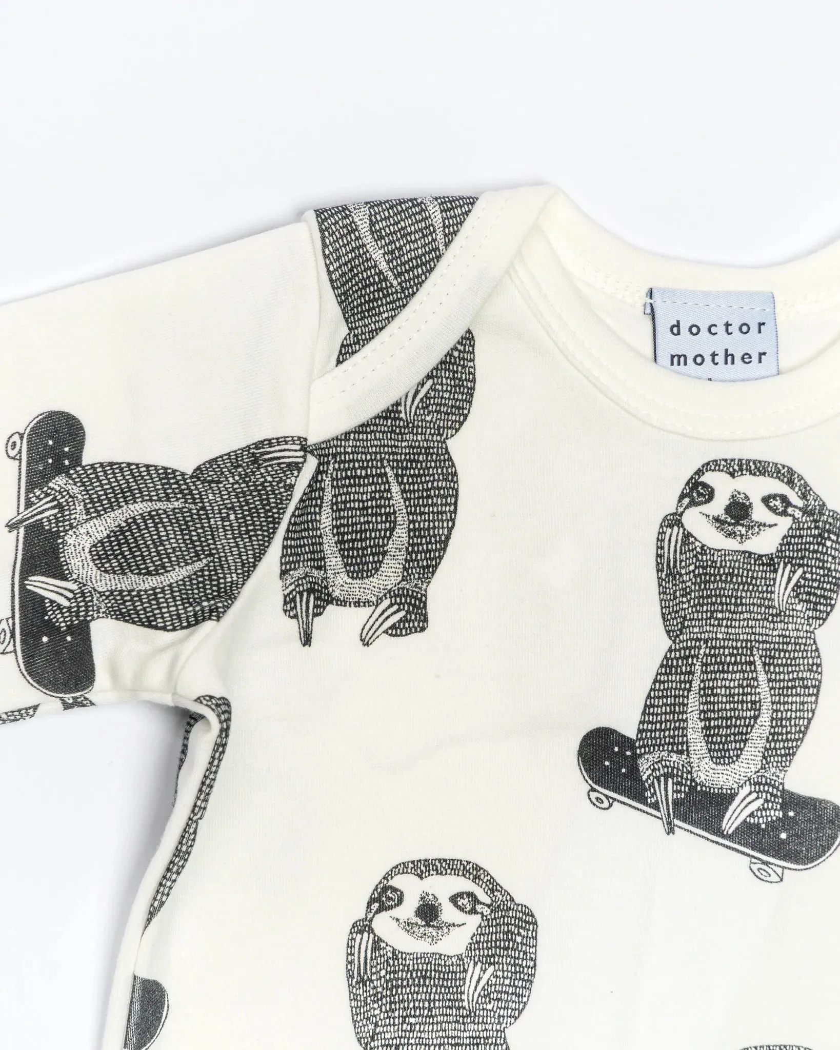 Organic Skating Sloth Long Sleeve Romper