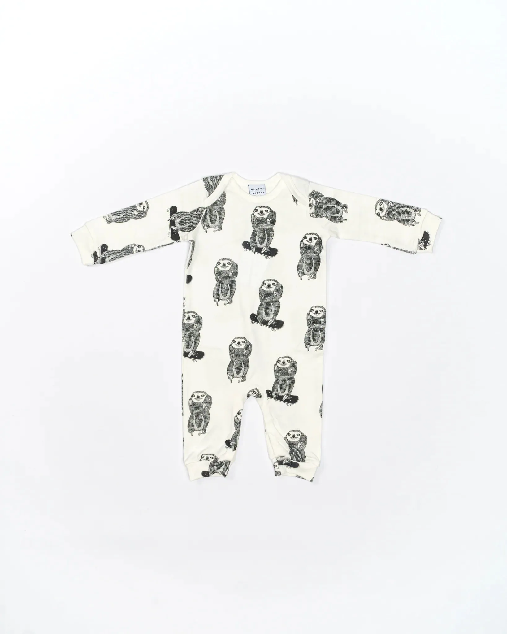 Organic Skating Sloth Long Sleeve Romper