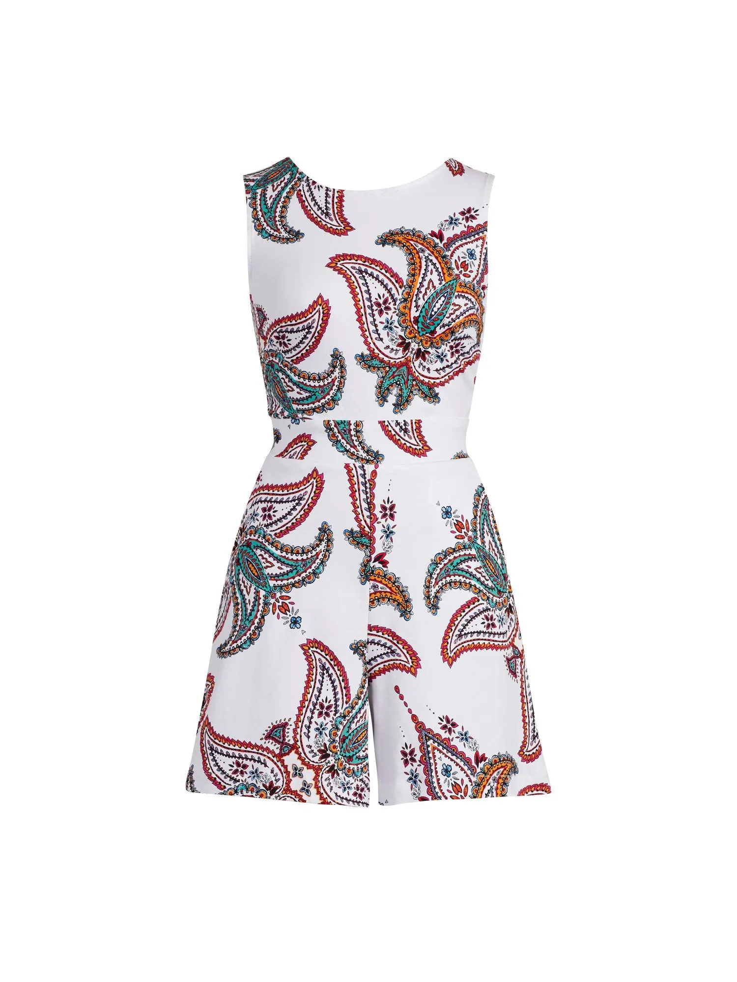 Paisley Print Tie-Back Romper