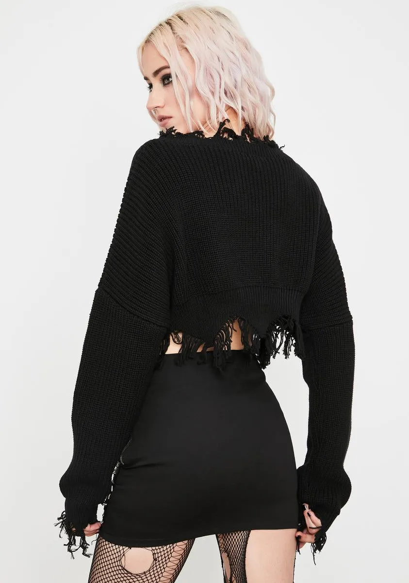 Party To Oblivion Distressed Sweater