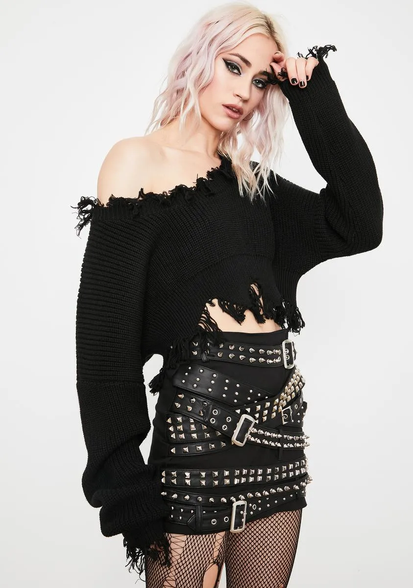 Party To Oblivion Distressed Sweater