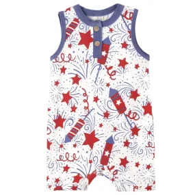 Patriotic Sleeveless Shortie Romper