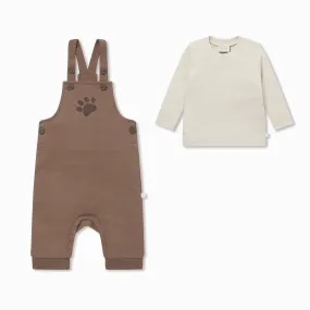 Paw Dungarees & Long Sleeve T-Shirt Outfit
