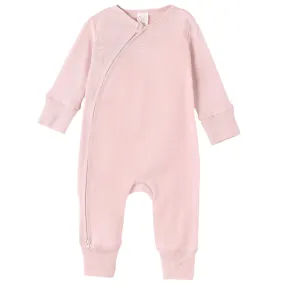 Pink Cotton Zipper Romper
