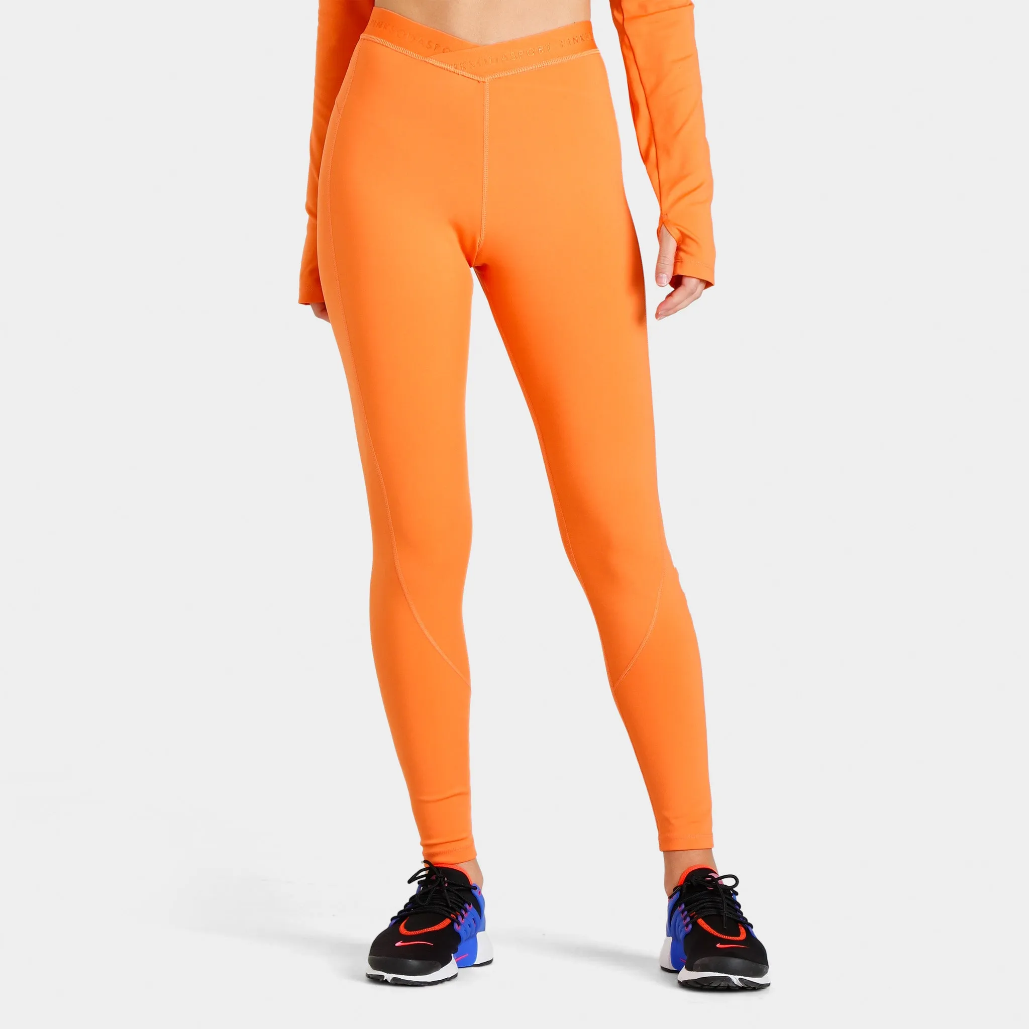 Pink Soda Sport Women's Topanga Cross Tape Tights / Dusty Orange