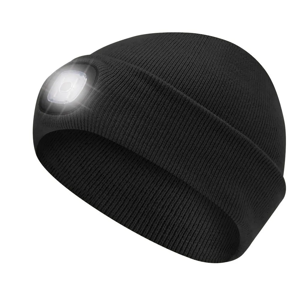PIONEER KNIT TOQUE WITH LED HEADLIGHT - BLACK - O/S