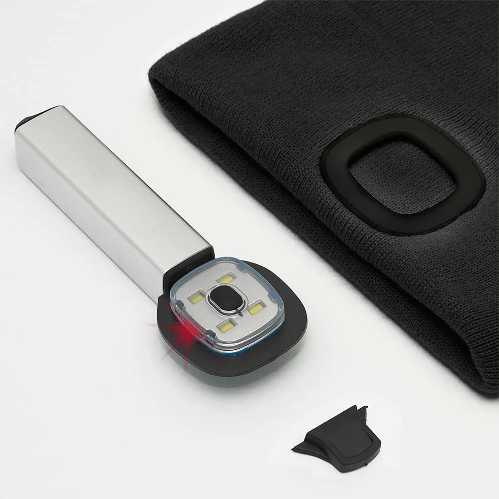 PIONEER KNIT TOQUE WITH LED HEADLIGHT - BLACK - O/S