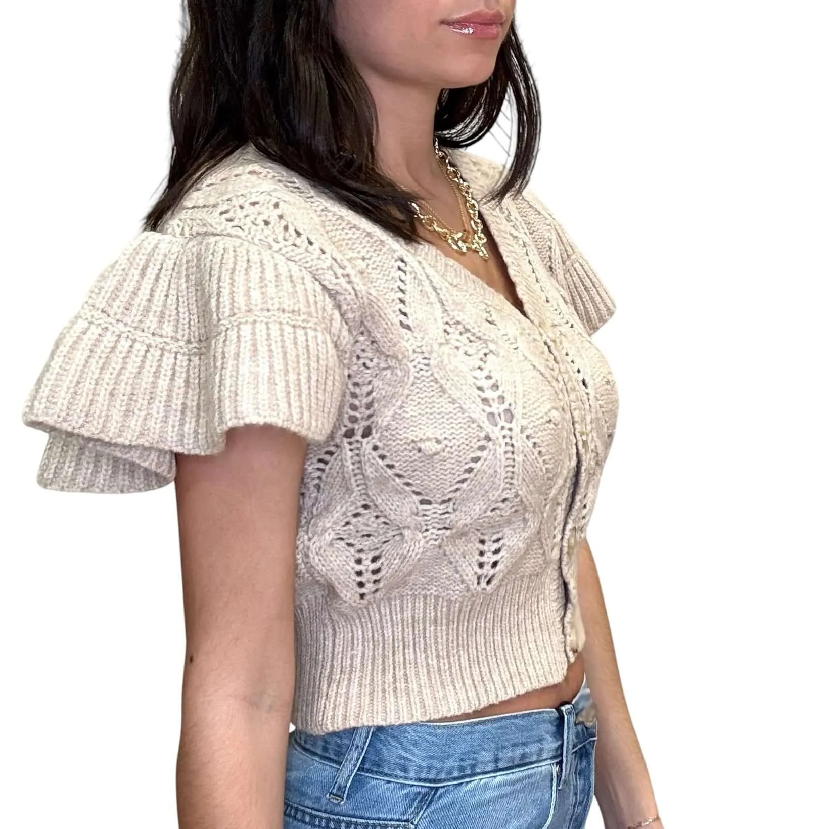 Pointelle Sweater Cardigan