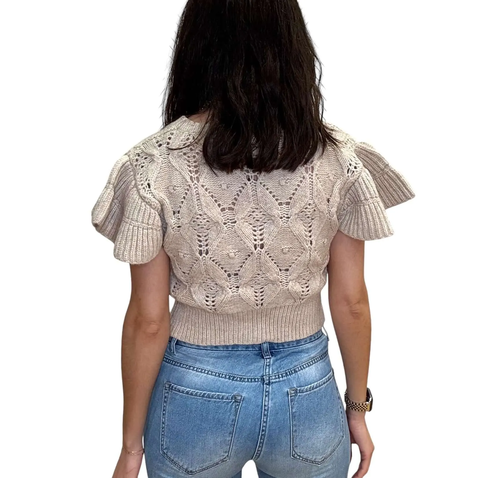 Pointelle Sweater Cardigan