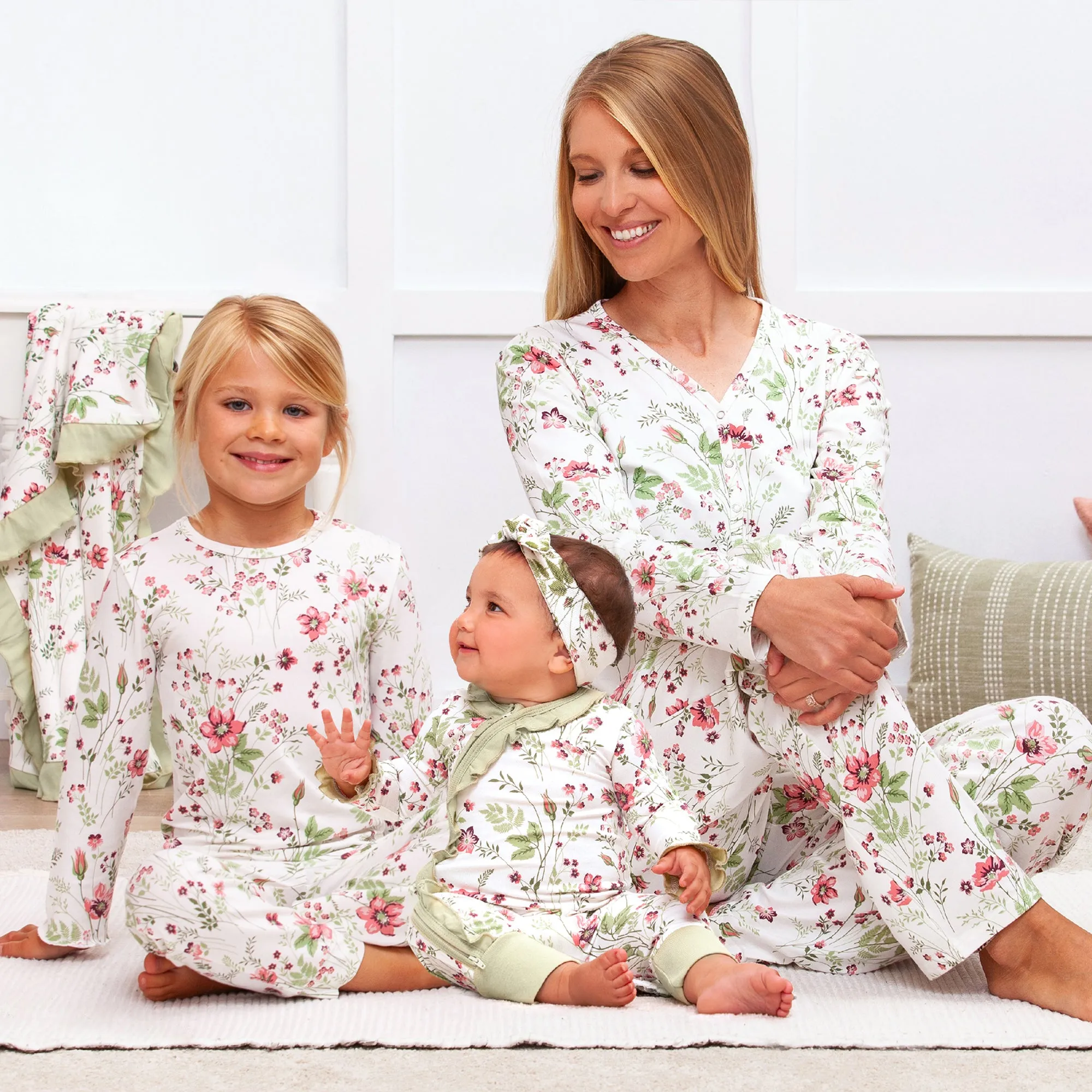 Pretty Petals Girl's Bamboo Pajama Set