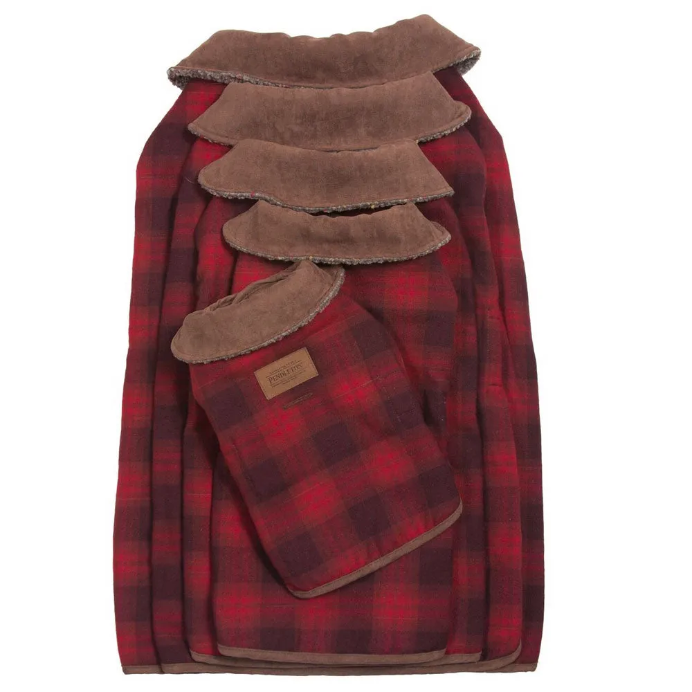 Red Ombre Plaid Dog Coat