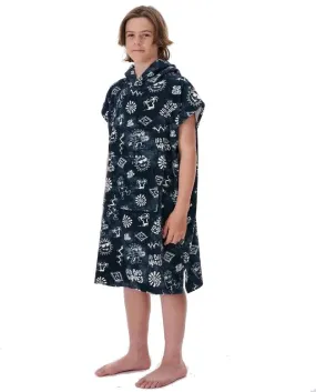 RIP CURL BLACK | PONCHO CON CAPUCHA PARA NIÑO EN NEGRO DESGASTADO