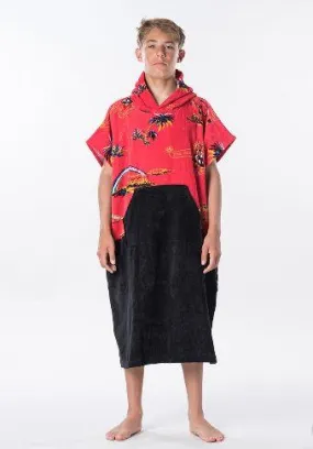 RIP CURL HOPPER PONCHO BOY BRIGHT RED | PONCHO DE SURF PARA NIÑOS