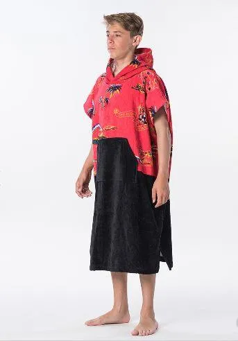 RIP CURL HOPPER PONCHO BOY BRIGHT RED | PONCHO DE SURF PARA NIÑOS