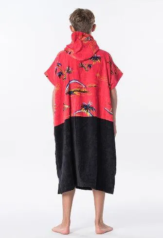 RIP CURL HOPPER PONCHO BOY BRIGHT RED | PONCHO DE SURF PARA NIÑOS