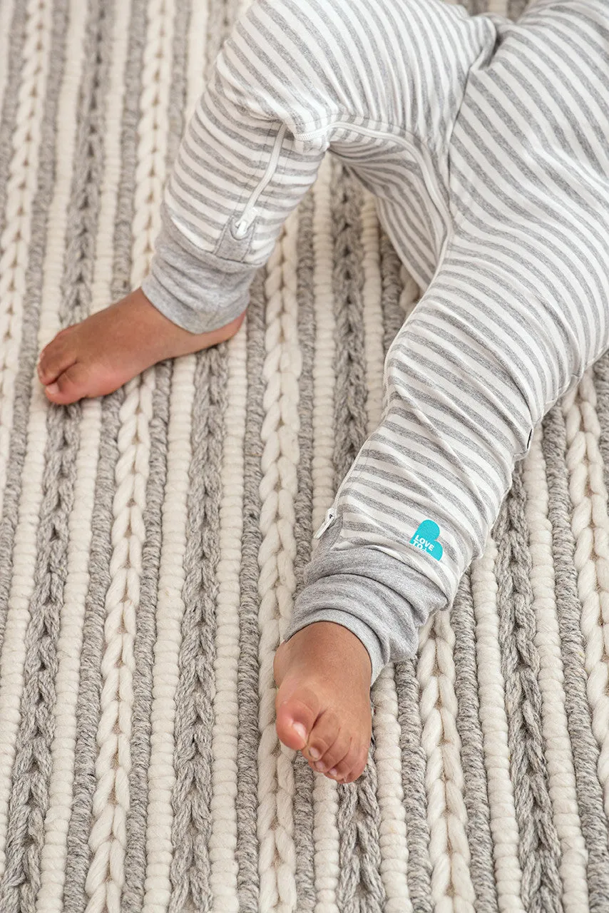 Self-Soothing Footless Romper Grey Stevie The Bunny™ Cotton