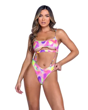 Sexy Shimmer Multi-Colored Underboob Romper