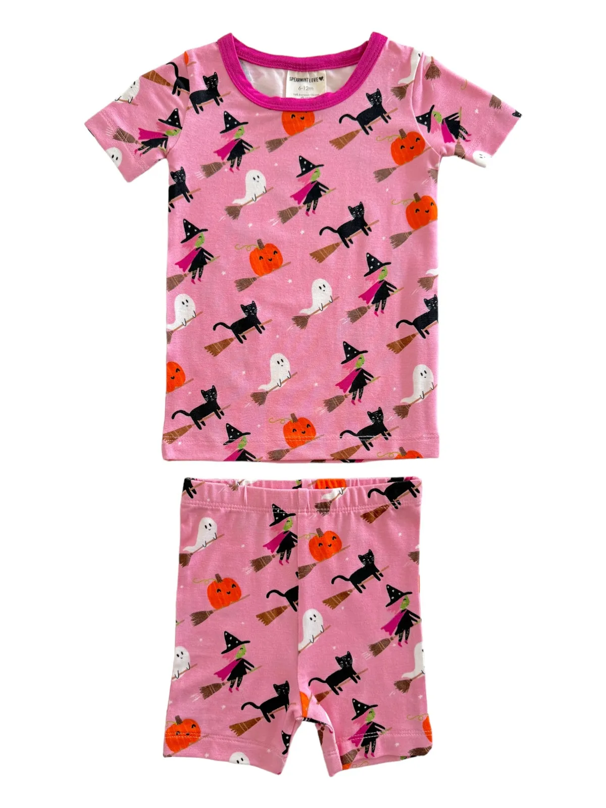 Short Sleeve 2-Piece Set, Broomstick Friends Pink