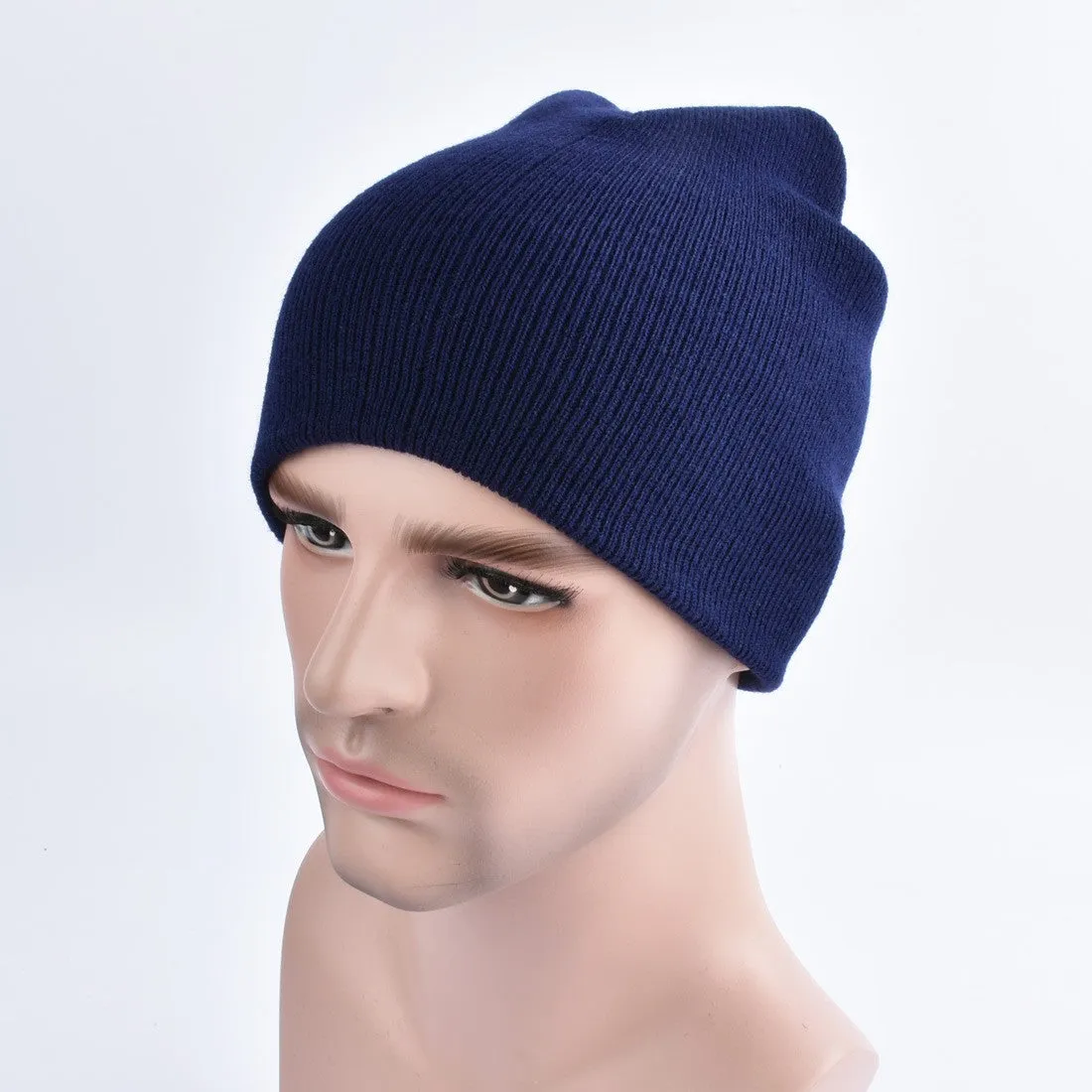 Sidiou Group Unisex Plain Beanie Knit Hat Winter Warm Cap Solid Color Hip-pop Slouchy Skull Hat