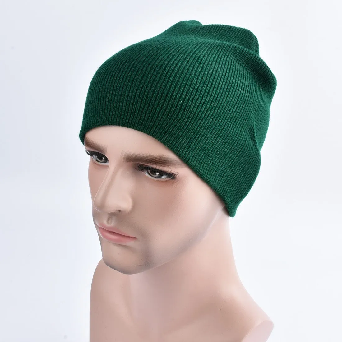Sidiou Group Unisex Plain Beanie Knit Hat Winter Warm Cap Solid Color Hip-pop Slouchy Skull Hat