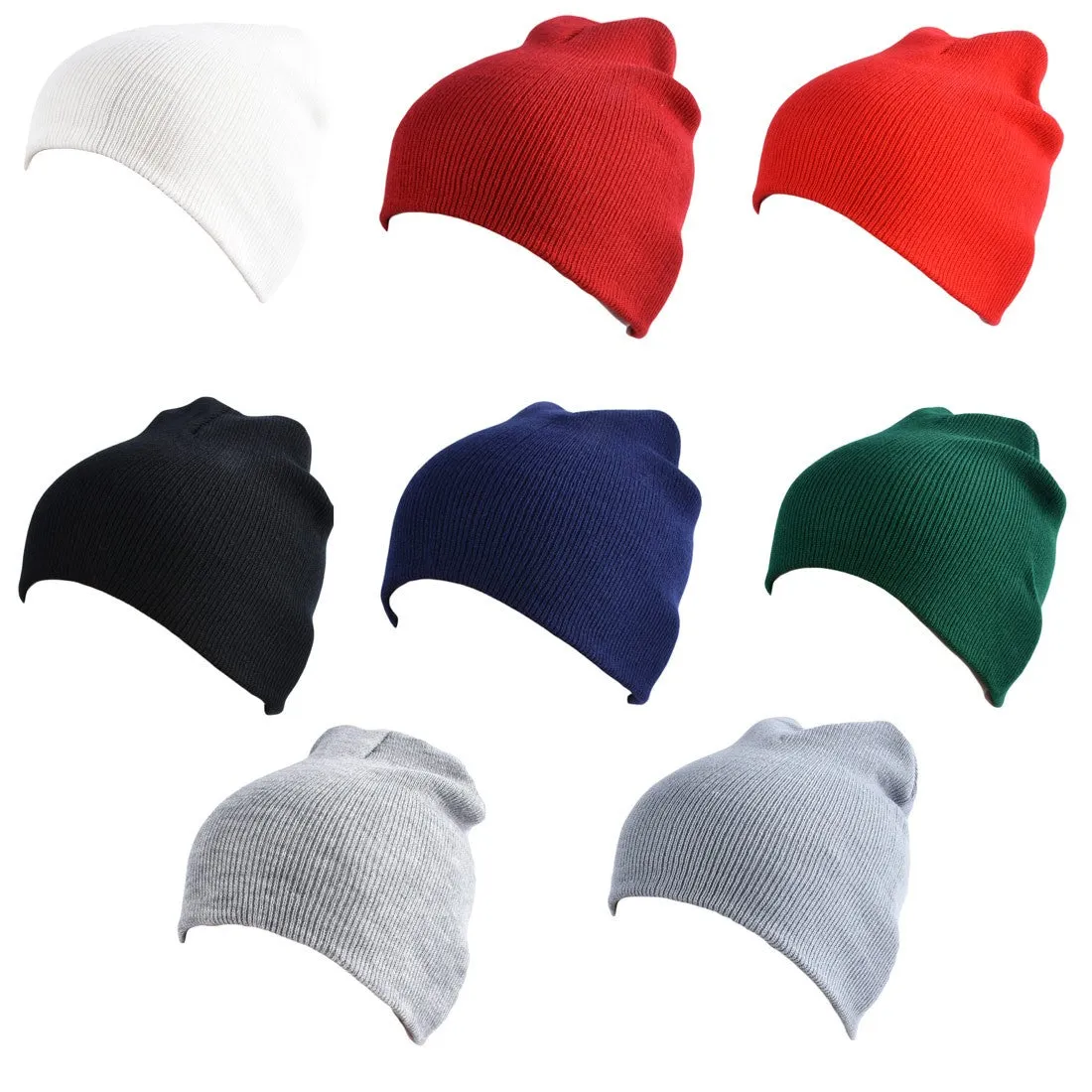 Sidiou Group Unisex Plain Beanie Knit Hat Winter Warm Cap Solid Color Hip-pop Slouchy Skull Hat