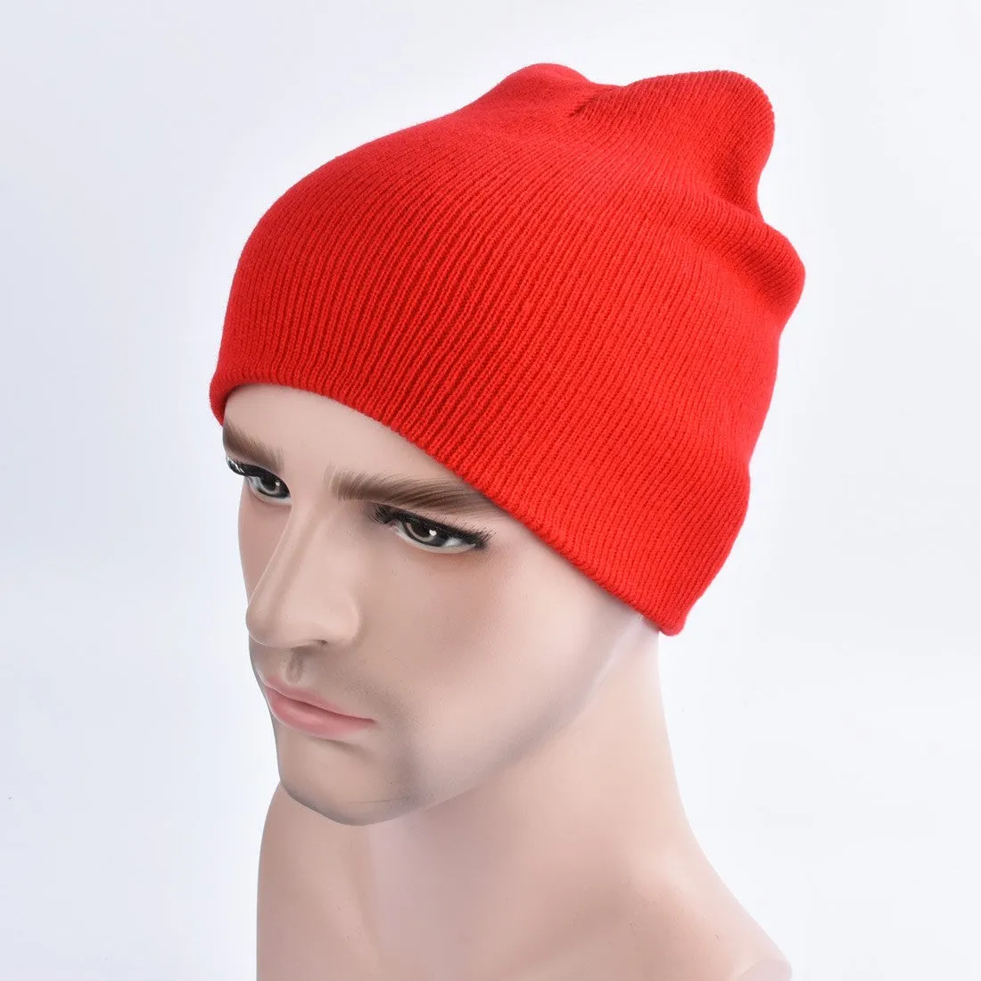 Sidiou Group Unisex Plain Beanie Knit Hat Winter Warm Cap Solid Color Hip-pop Slouchy Skull Hat