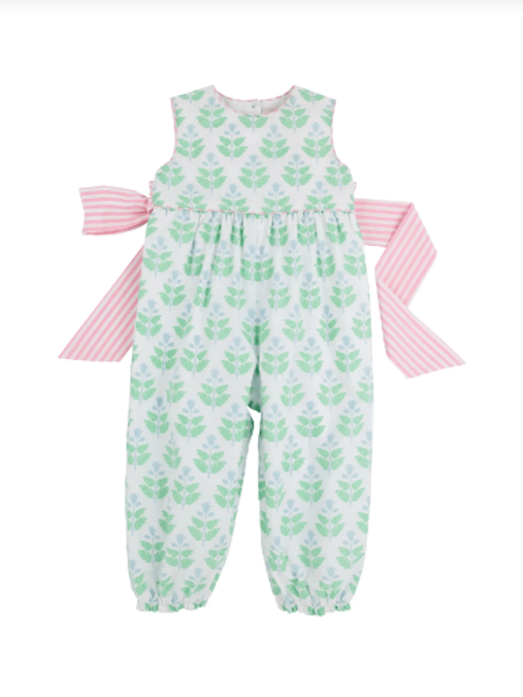 Sleeveless Rebecca Romper - Hanover Hand Block/Pier Party Pinckney Pink Stripe