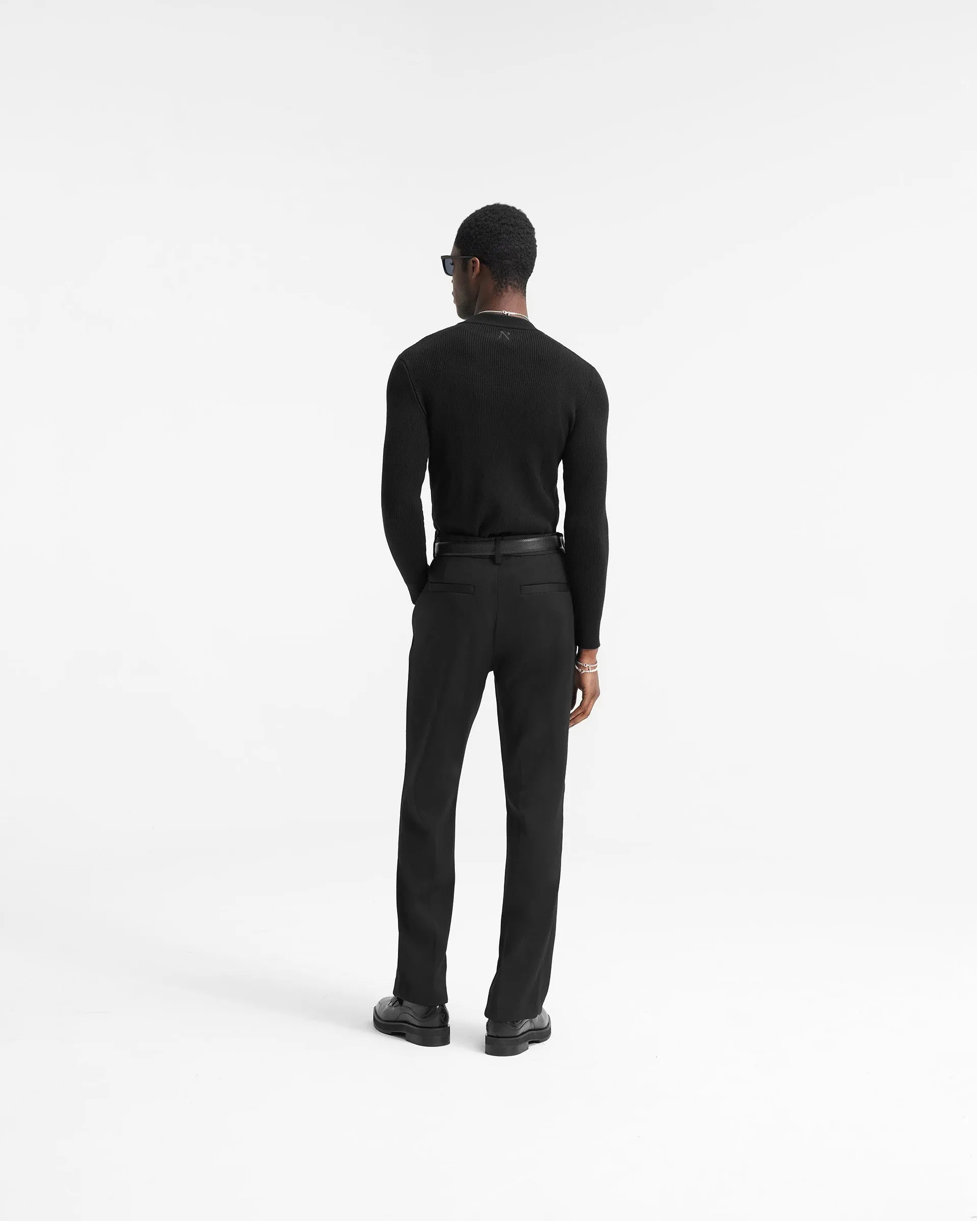 Slim Fit Mock Neck - Jet Black