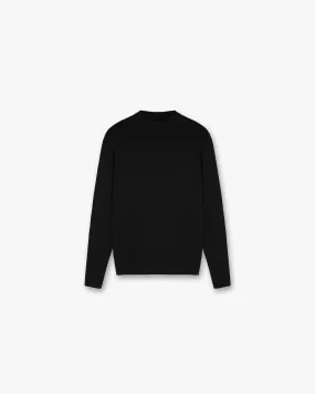Slim Fit Mock Neck - Jet Black