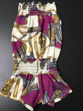 SMOCKED ROMPER MAGENTA CHAINS
