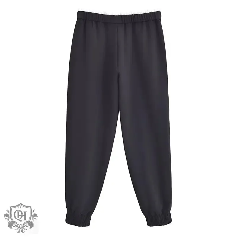 Solid Casual Tie Waist Trousers