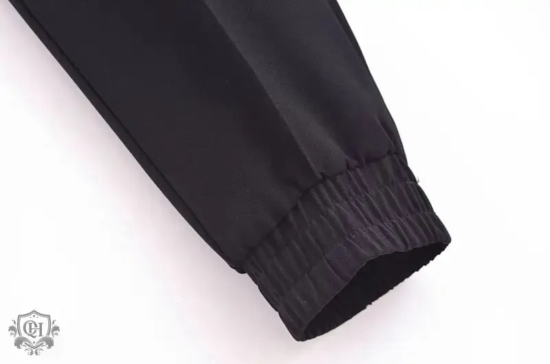 Solid Casual Tie Waist Trousers