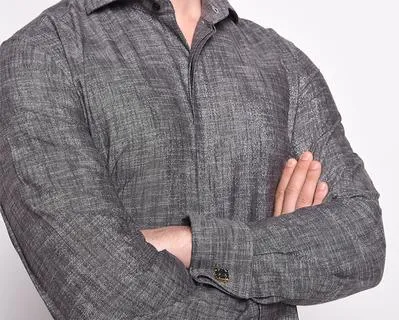 STEVEN LAND | COTTON LUREX DRESS SHIRT | COLOR Silver