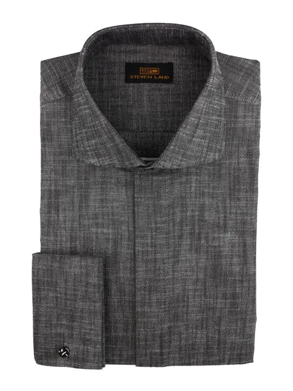 STEVEN LAND | COTTON LUREX DRESS SHIRT | COLOR Silver