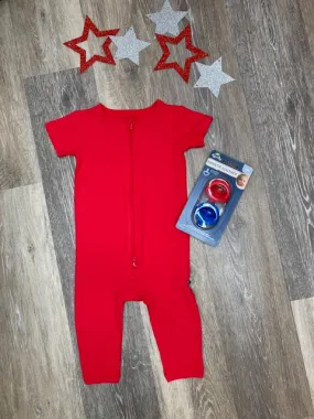 SWB Red Short Sleeve Romper