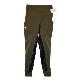 Sync Equestrian ' Olivia' Tights in Olive - Women's XS