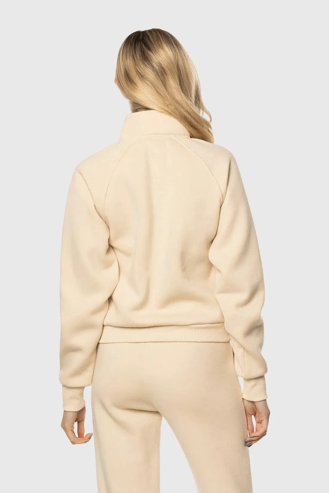 TEAMLTD Ladies Fleece Zip Cream