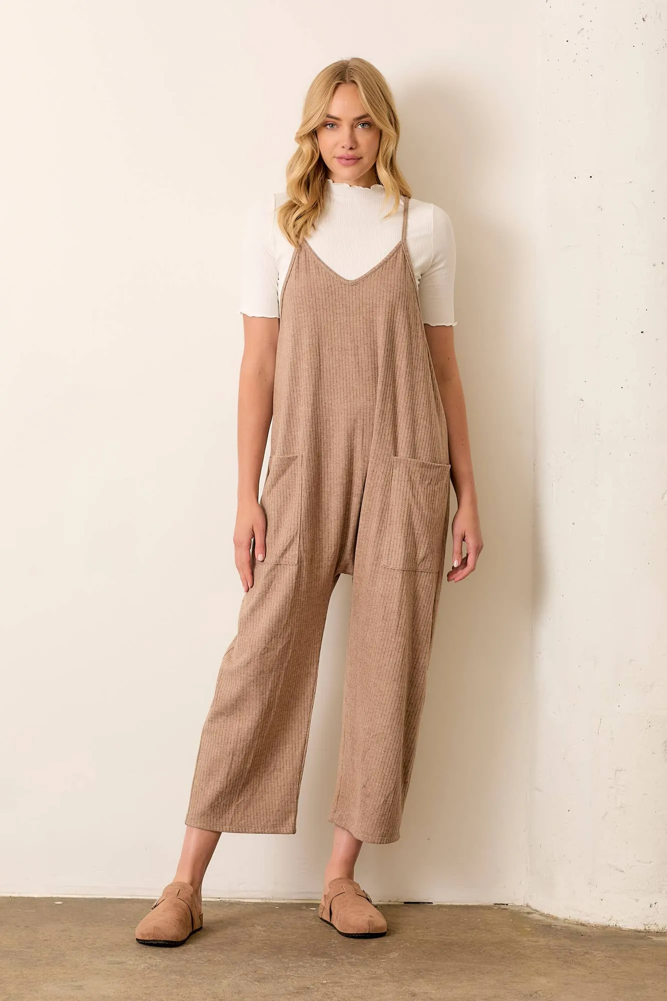 Textured Pocket Front Overall