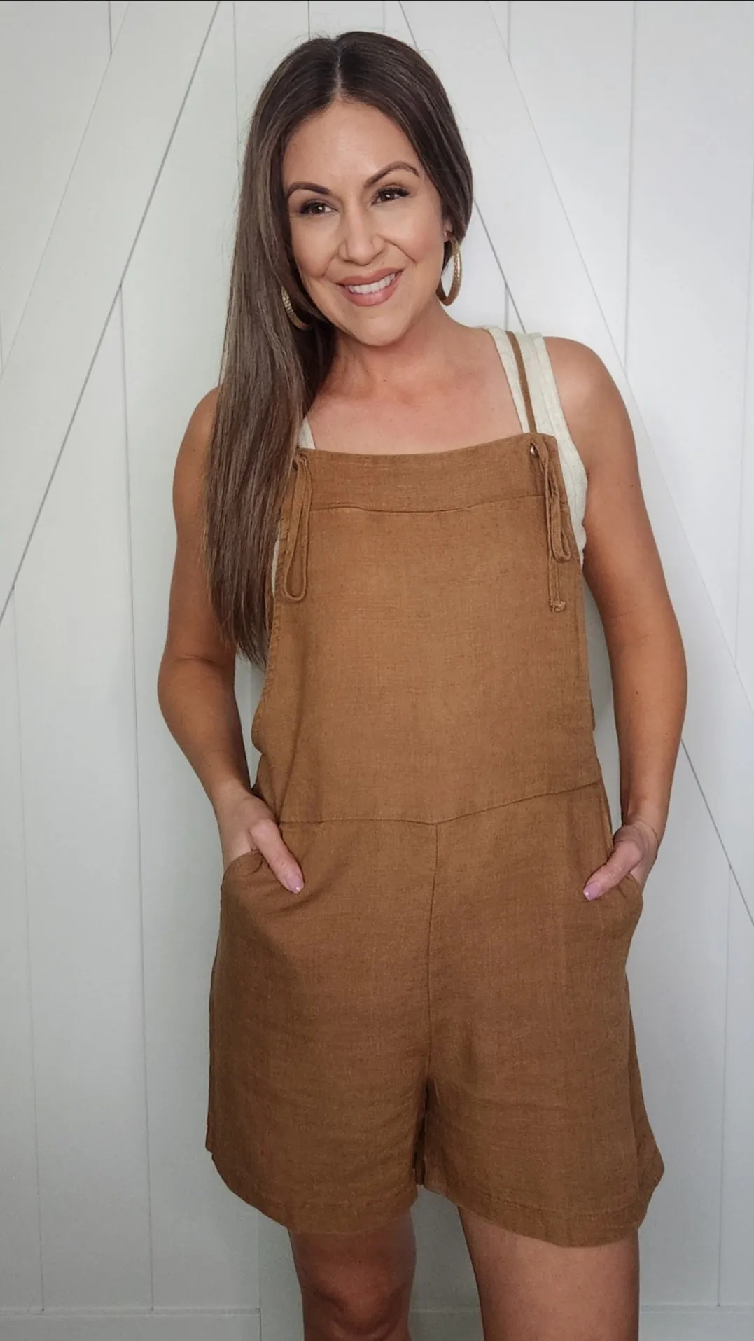 The Most Comfortable Romper Ever-Camel