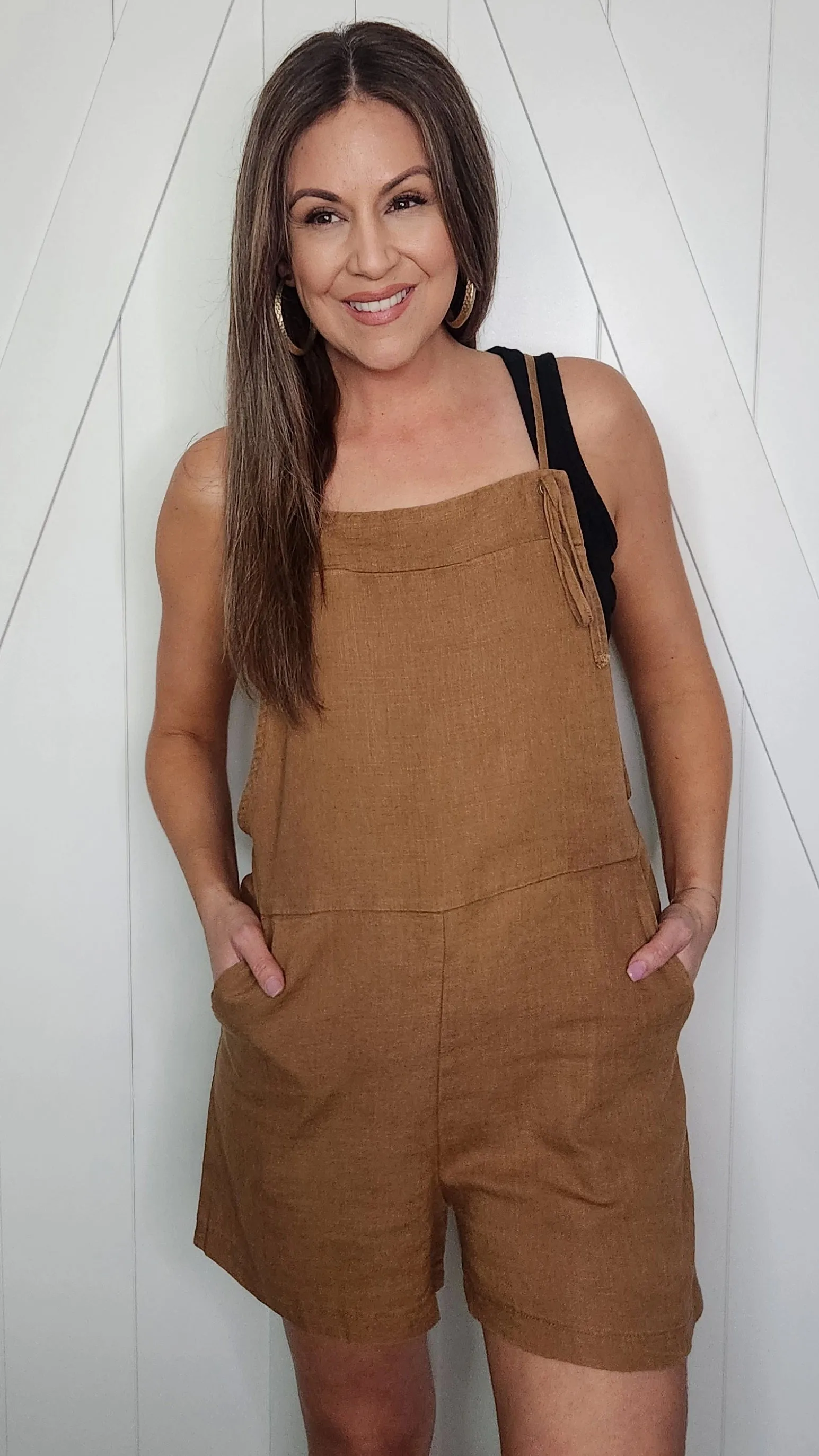 The Most Comfortable Romper Ever-Camel