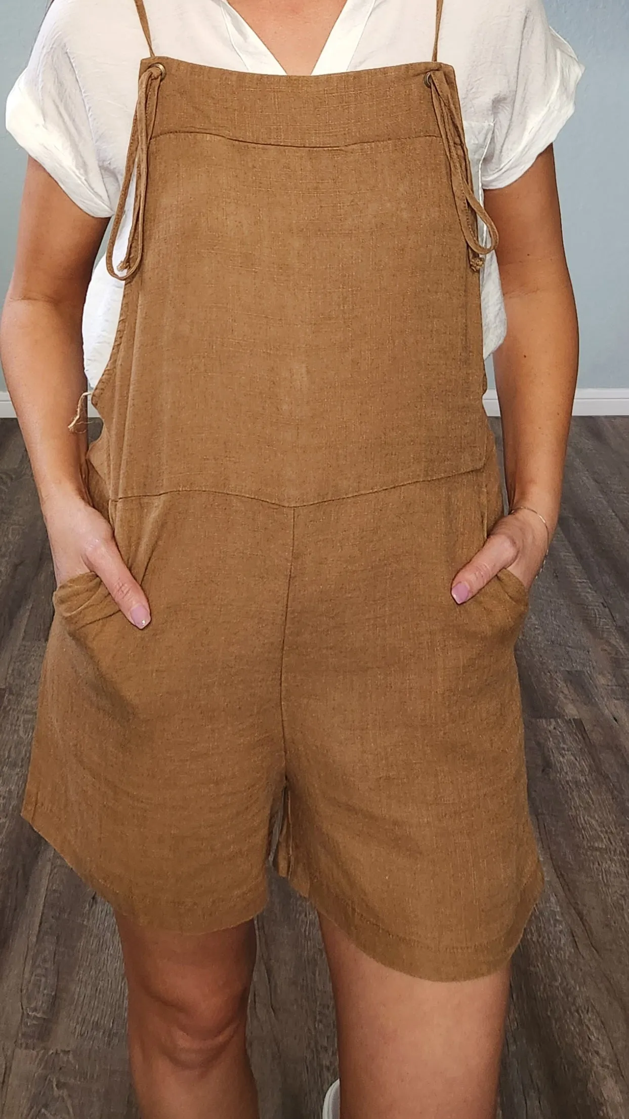 The Most Comfortable Romper Ever-Camel