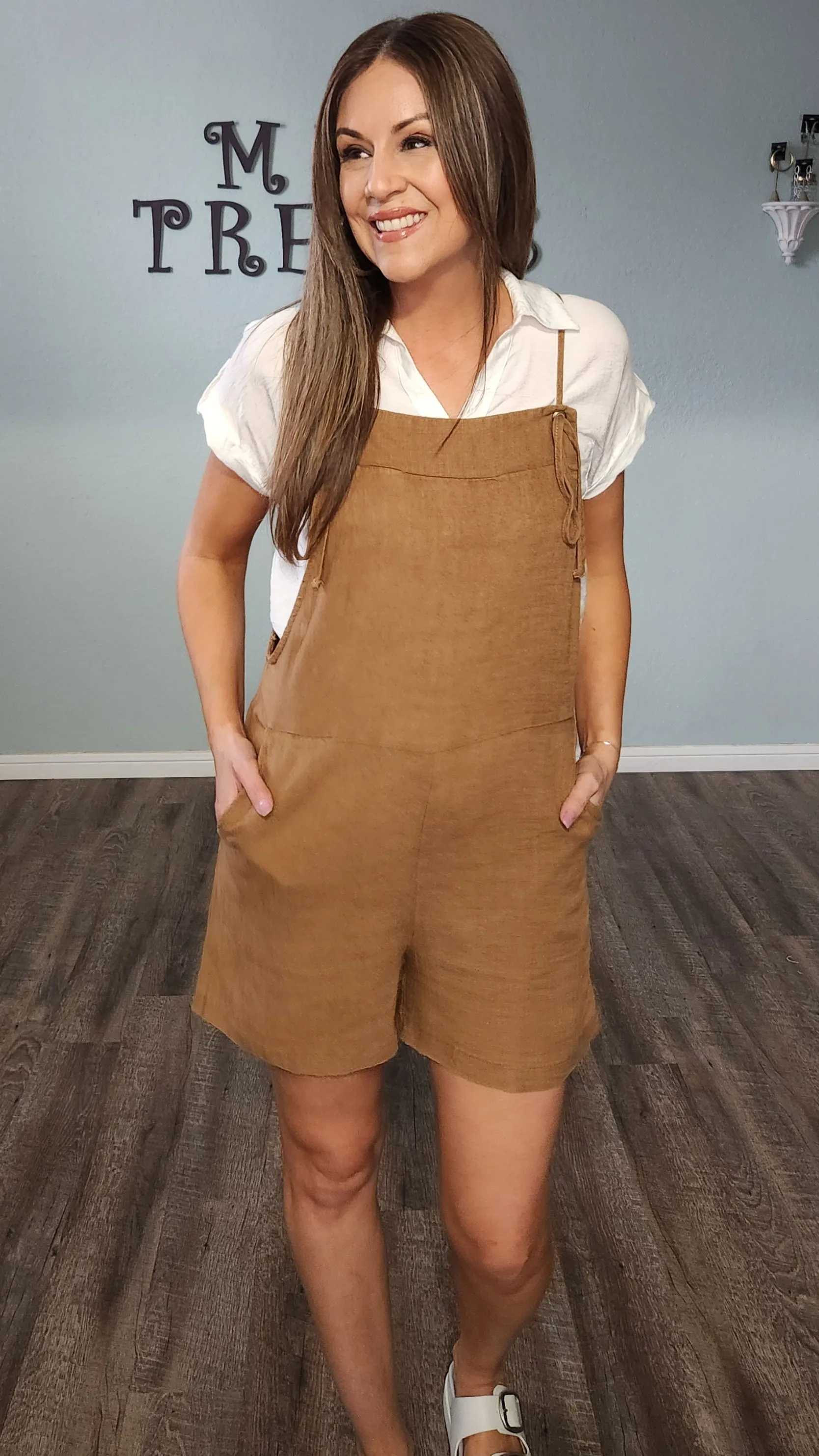 The Most Comfortable Romper Ever-Camel