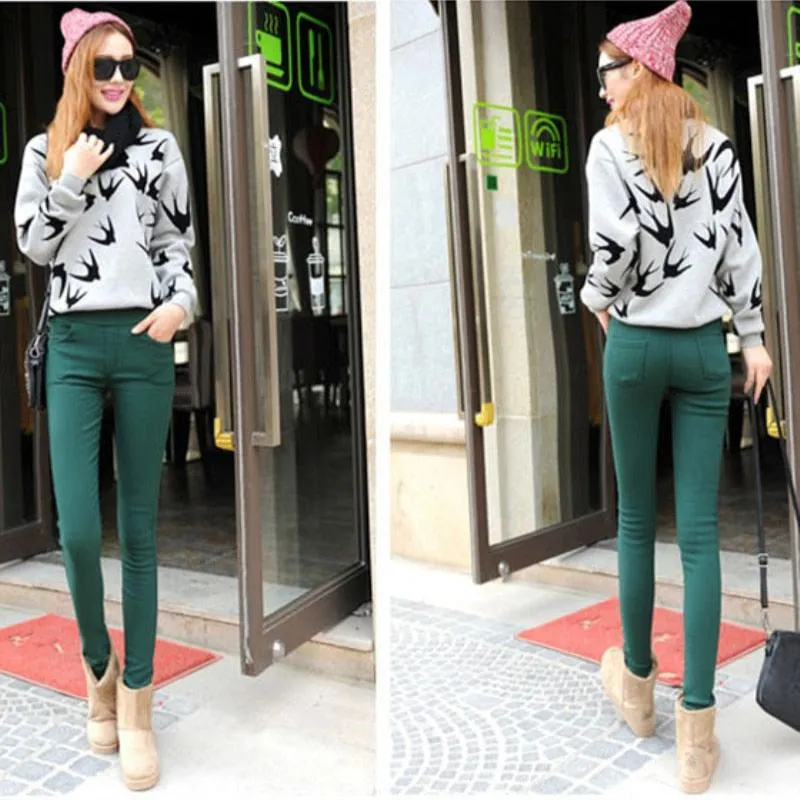 Thick Warm High Waist Streetwear Skinny Pencil Pants