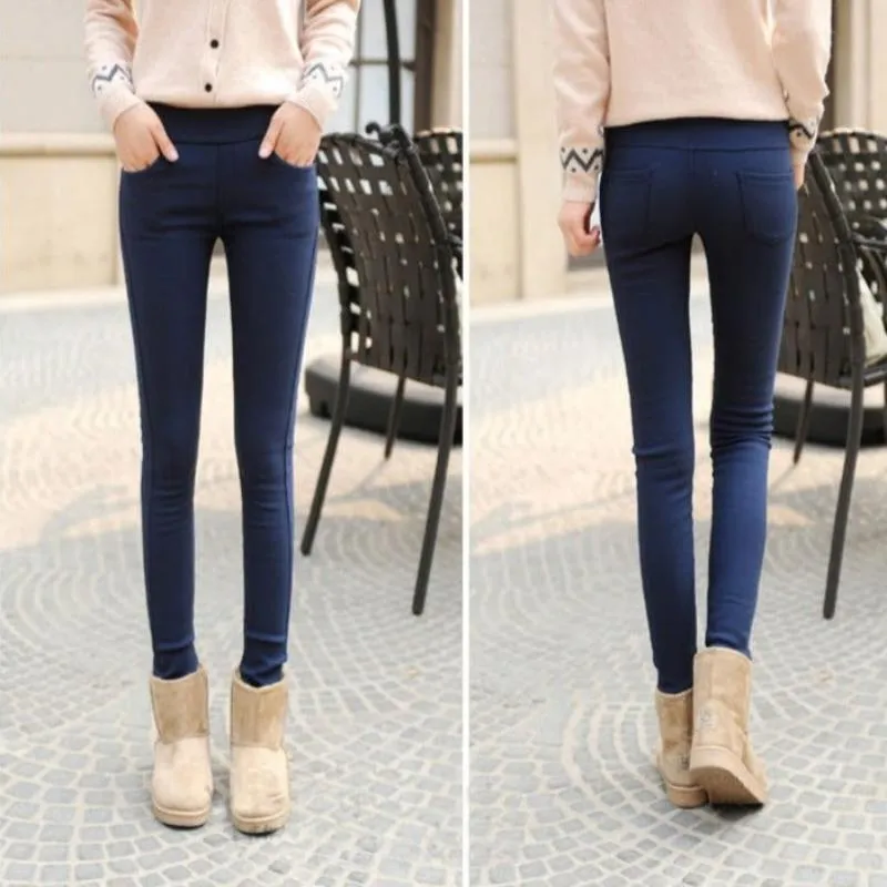 Thick Warm High Waist Streetwear Skinny Pencil Pants