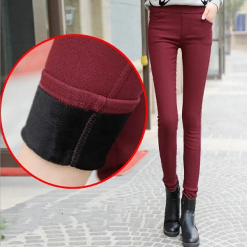 Thick Warm High Waist Streetwear Skinny Pencil Pants