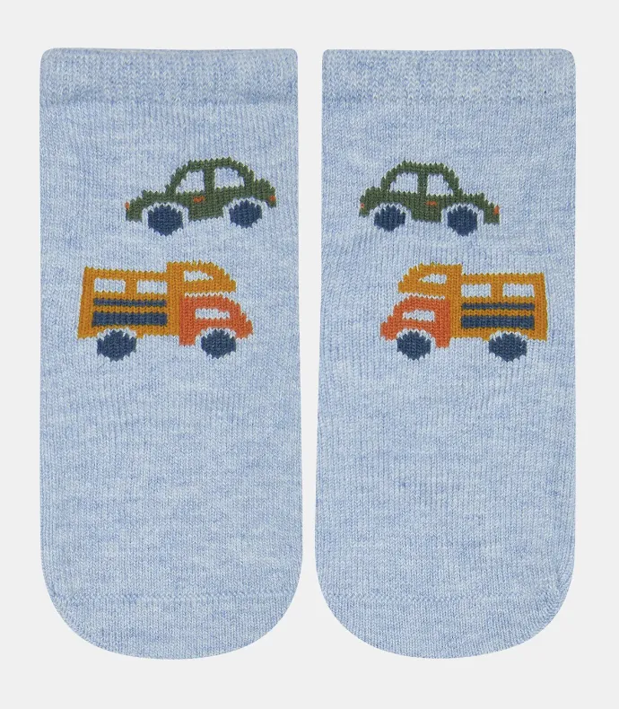 Toshi - Organic Socks Ankle Jacquard - Road Trip - Current
