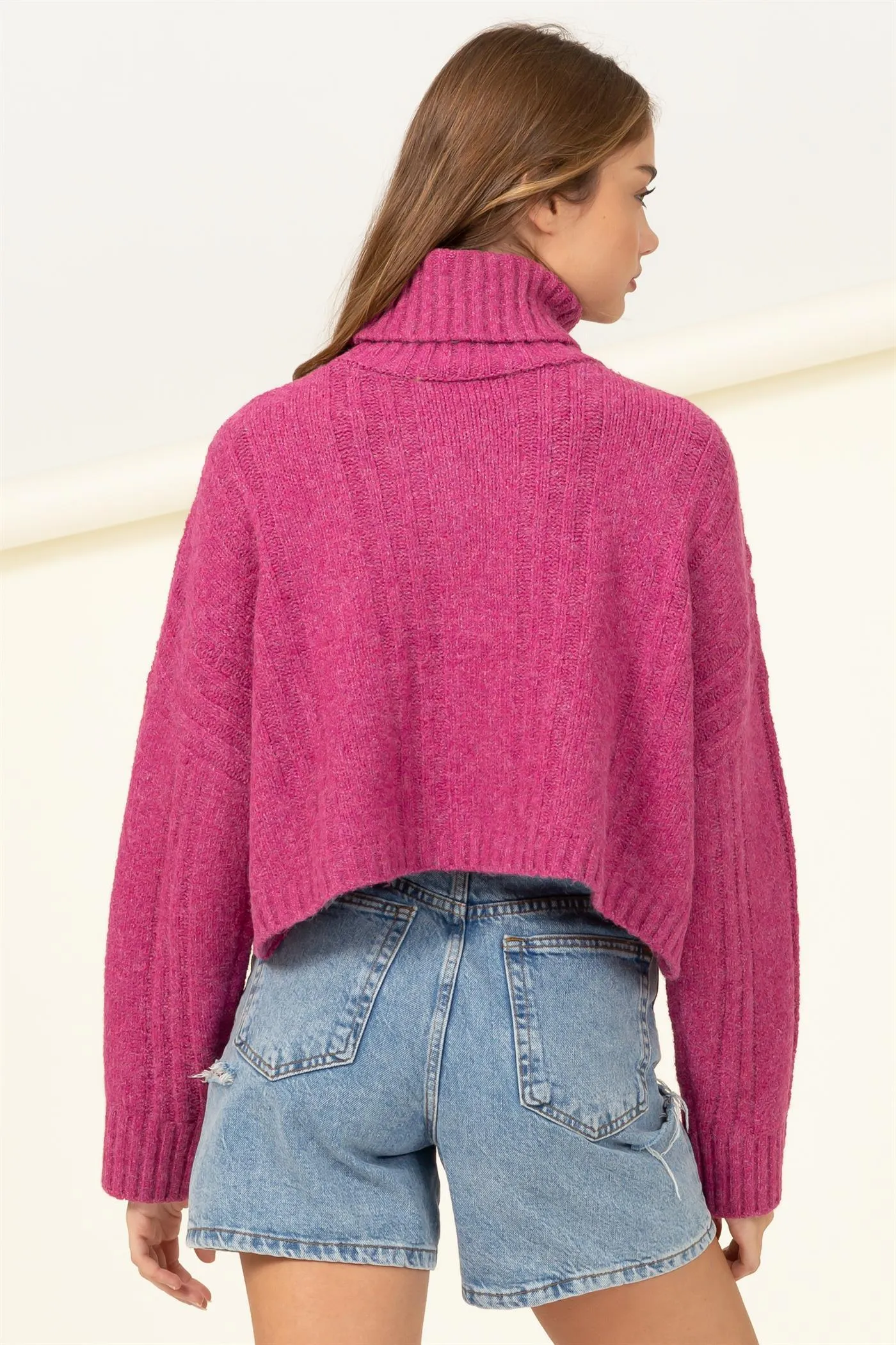 turtleneck box crop sweater