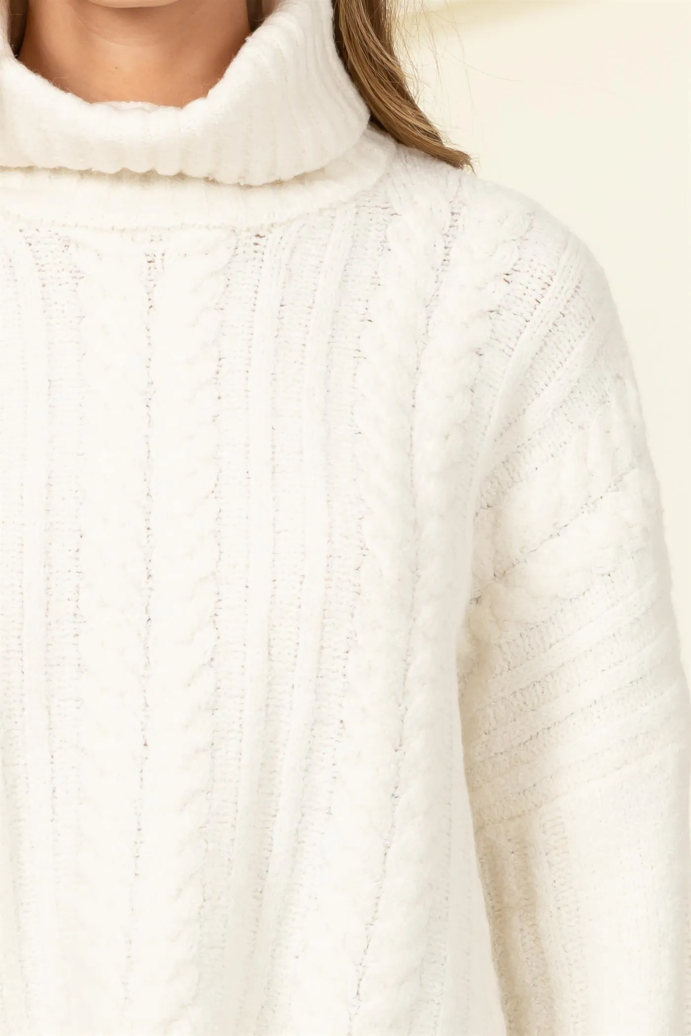 turtleneck box crop sweater