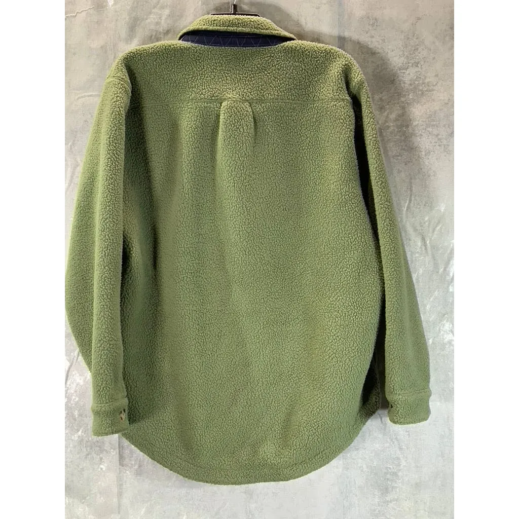 VINEYARD VINES Women's Four Leaf Clover Sherpa Button-Up Shirt Jacket SZ NA
