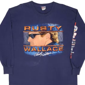 VINTAGE NASCAR RUSTY WALLACE 2000S LONG SLEEVE TEE SHIRT SIZE XL